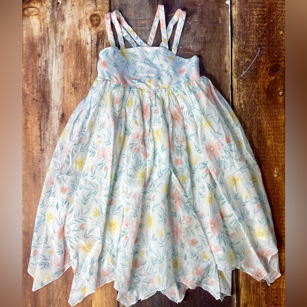 Tommy Bahama Girls white floral dress. Size 3T